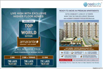 Live high with exclusive higher floor homes at Neelsidhi Amarante in Navi Mumbai